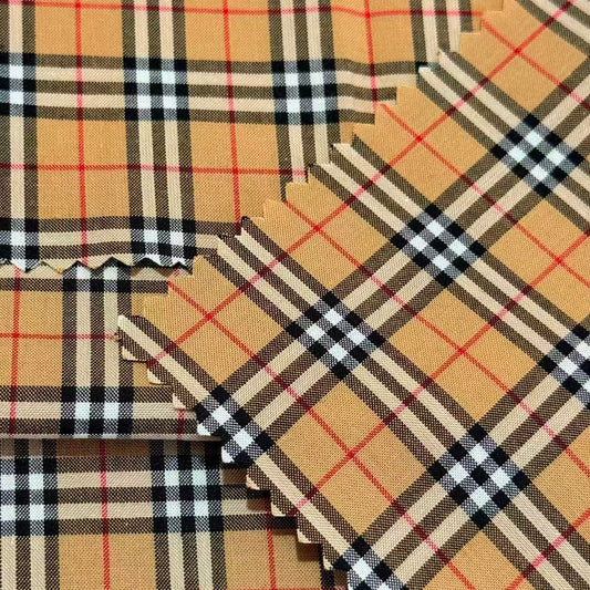 100% Cotton Plain Weave Scottish Tartan Plaid Fabric