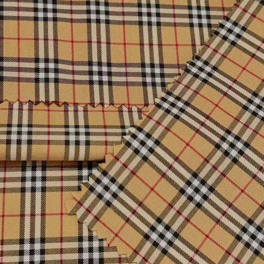 100% Cotton Plain Weave Scottish Tartan Plaid Fabric