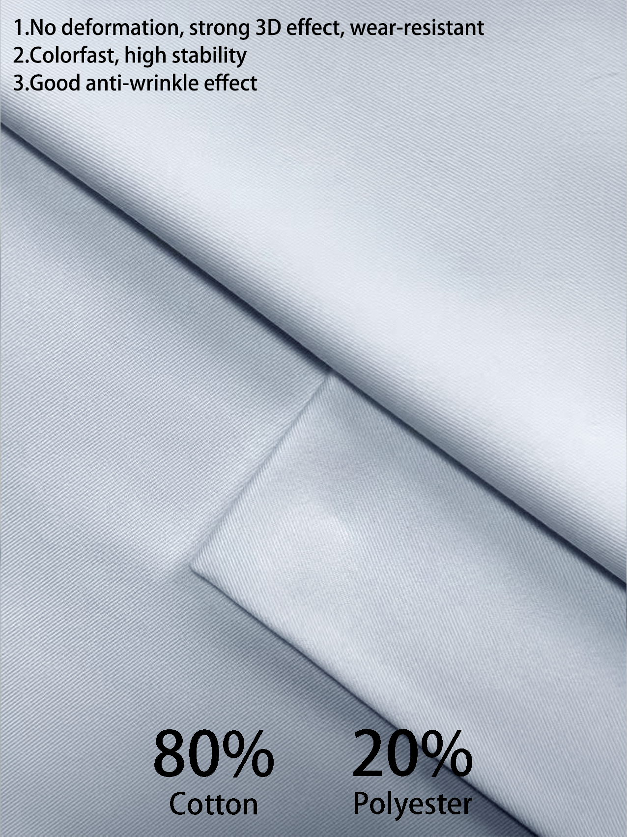 Non-Iron CVC (Cotton-Polyester Blend) Garment Fabric