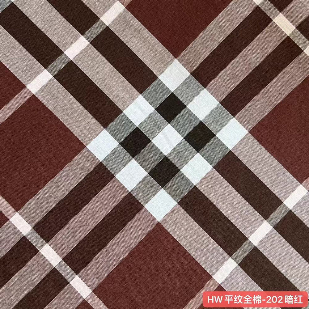 100% Cotton Plain Weave Scottish Tartan Plaid Fabric
