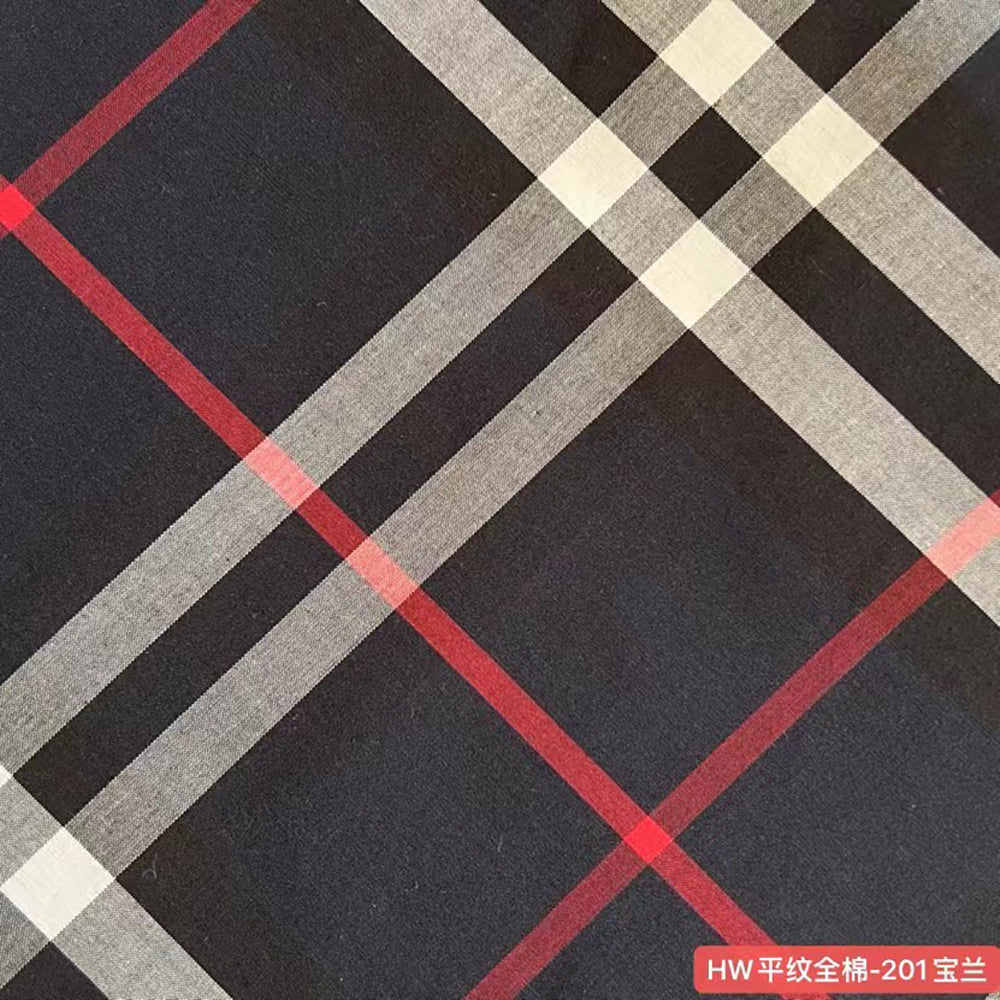 100% Cotton Plain Weave Scottish Tartan Plaid Fabric