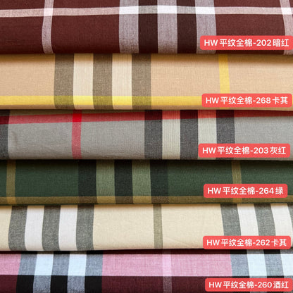 100% Cotton Plain Weave Scottish Tartan Plaid Fabric