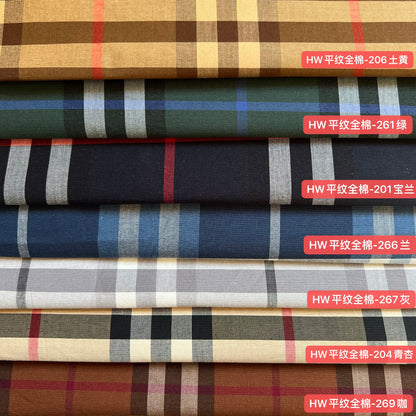 100% Cotton Plain Weave Scottish Tartan Plaid Fabric