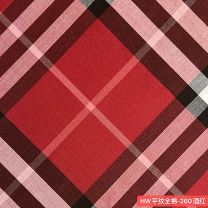 100% Cotton Plain Weave Scottish Tartan Plaid Fabric