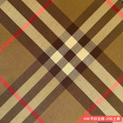 100% Cotton Plain Weave Scottish Tartan Plaid Fabric
