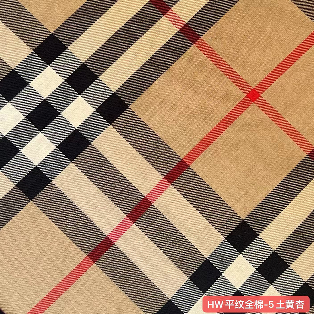 100% Cotton Plain Weave Scottish Tartan Plaid Fabric