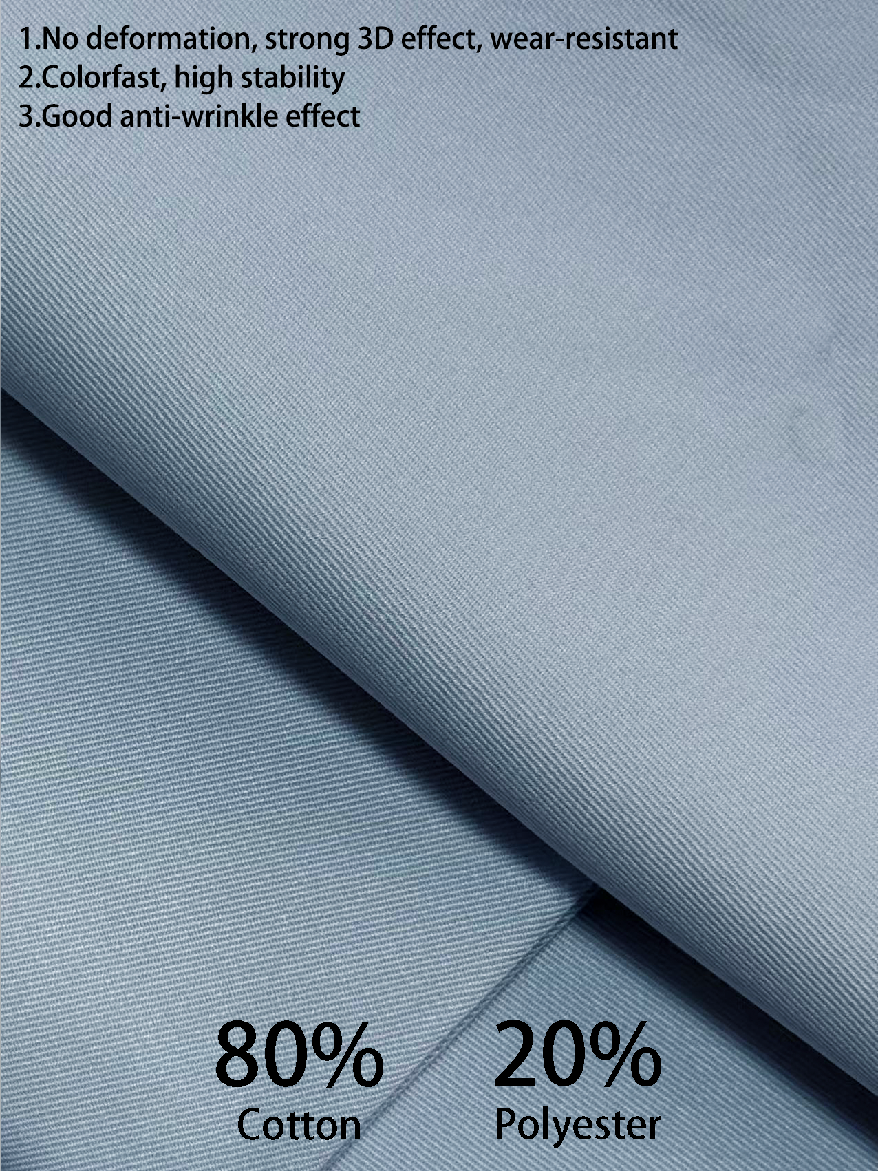 Non-Iron CVC (Cotton-Polyester Blend) Garment Fabric