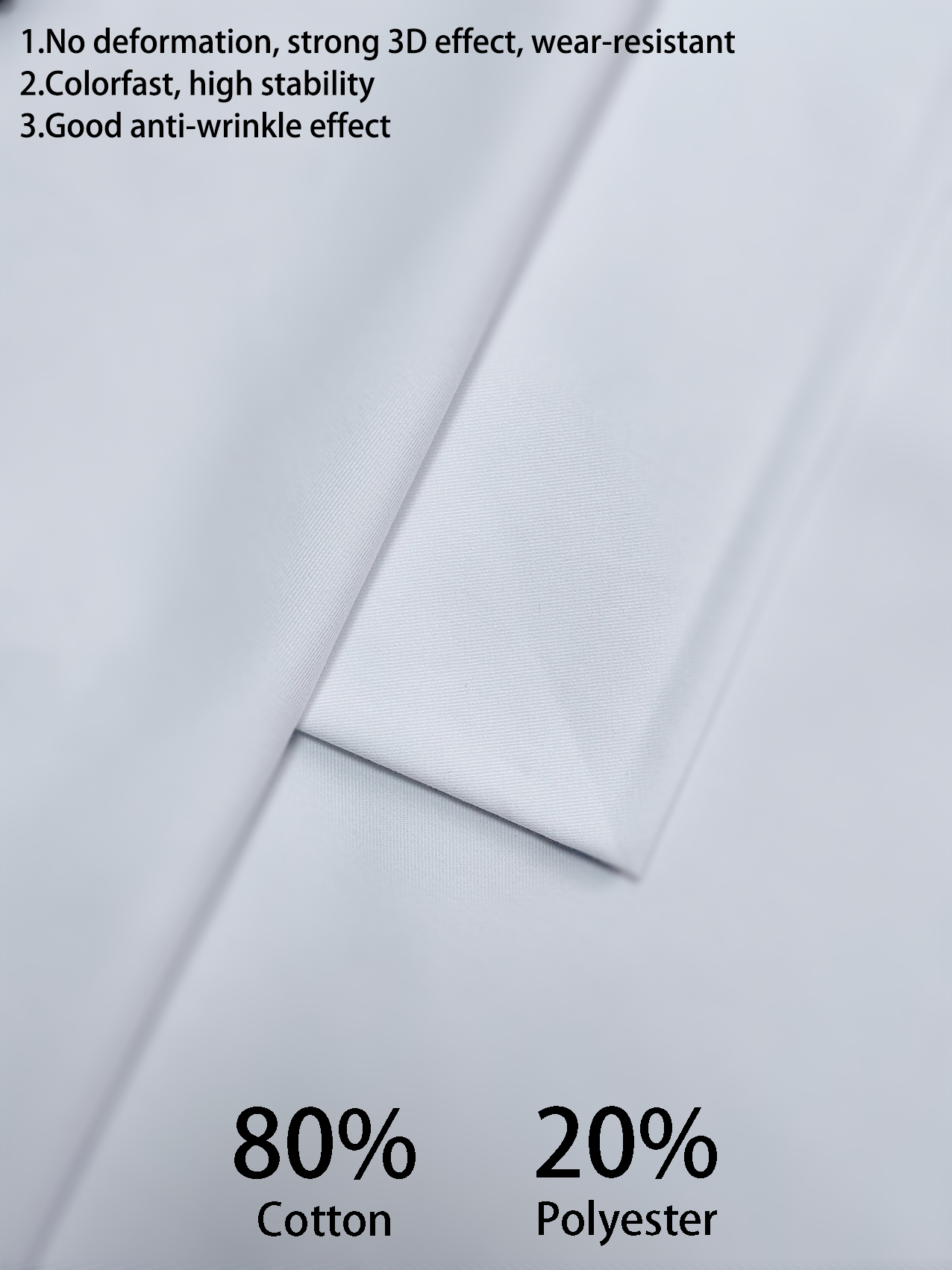 Non-Iron CVC (Cotton-Polyester Blend) Garment Fabric
